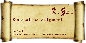 Kosztolicz Zsigmond névjegykártya