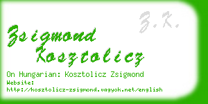 zsigmond kosztolicz business card